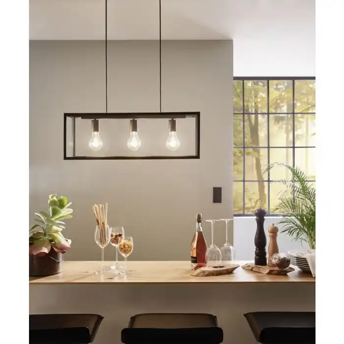 Eglo CHARTERHOUSE Hanglamp Zwart, 3-lichts Voordeelprijs