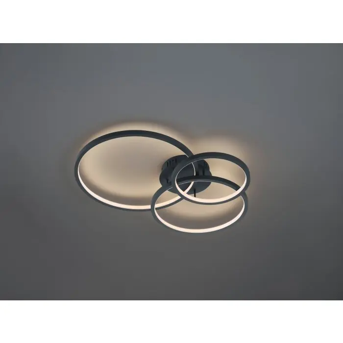 Laatste Kans Trio Aaron Plafondlamp LED Antraciet, 1-licht, Afstandsbediening, Kleurwisselaar