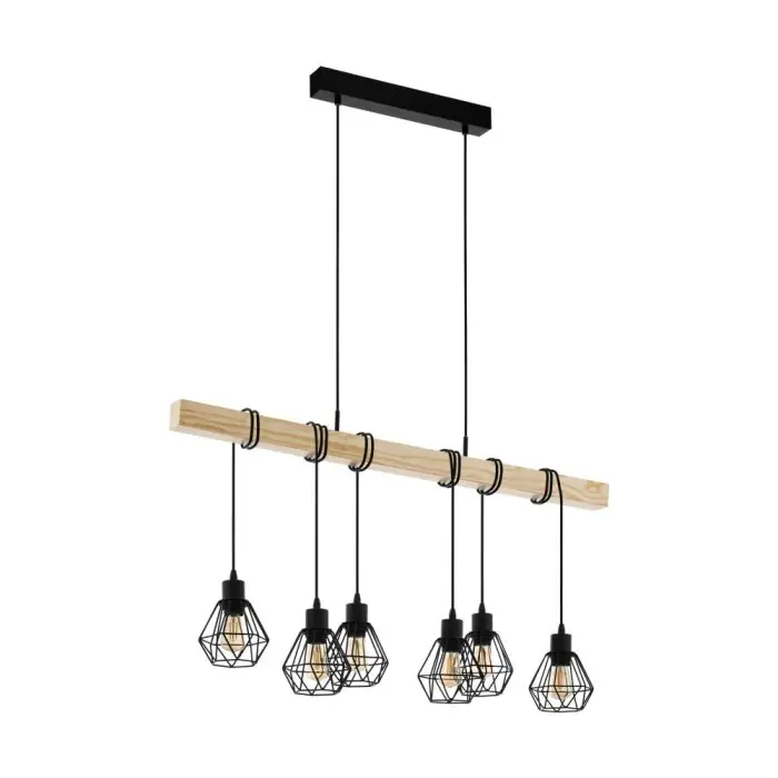Gecertificeerd EGLO TOWNSHEND Hanger Bruin, Zwart, 6-lichts