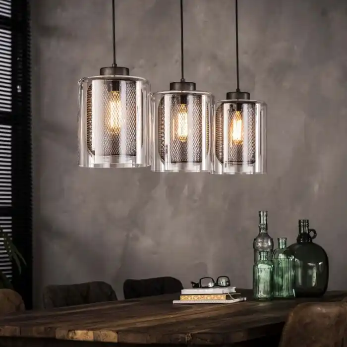 Meest Verkocht Hoefhaven Hanglamp Staal geborsteld, 3-lichts