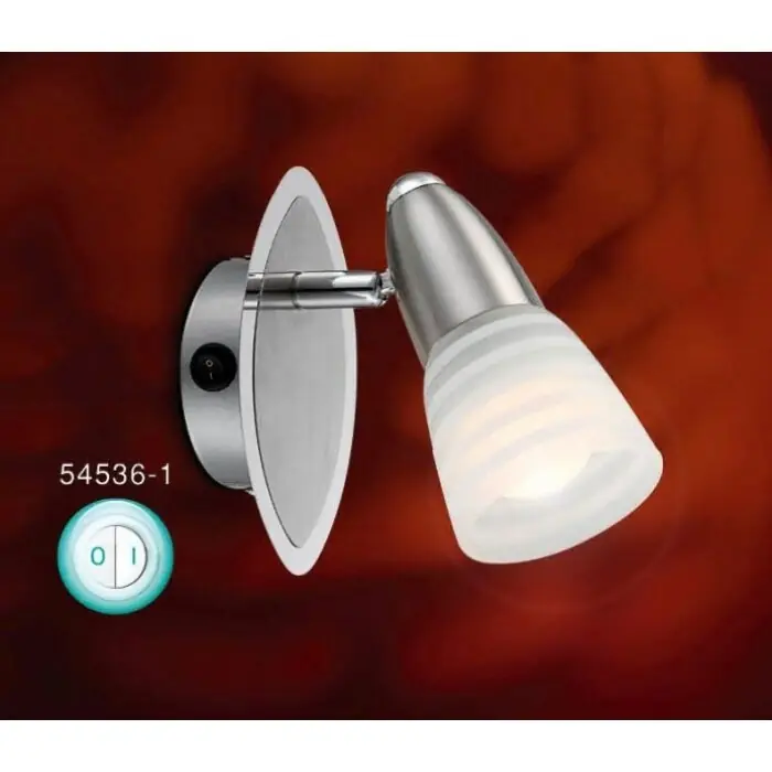 Dagaanbieding Globo CALEB Spotlamp Chroom, Nikkel mat, 1-licht