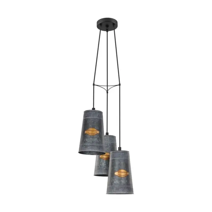EGLO HONEYBOURNE Hanger Zwart, 3-lichts Nieuw