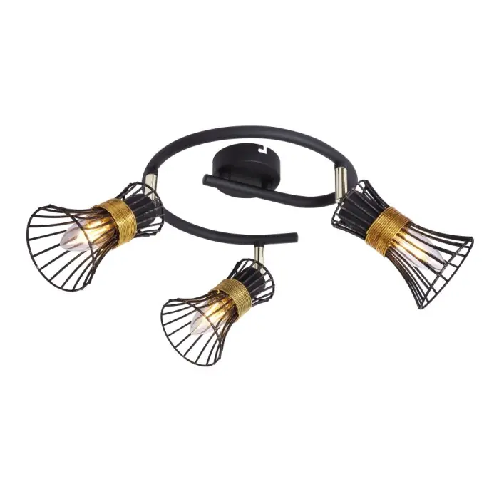Snelle Levering Globo ROXY Spotlamp Zwart, 3-lichts