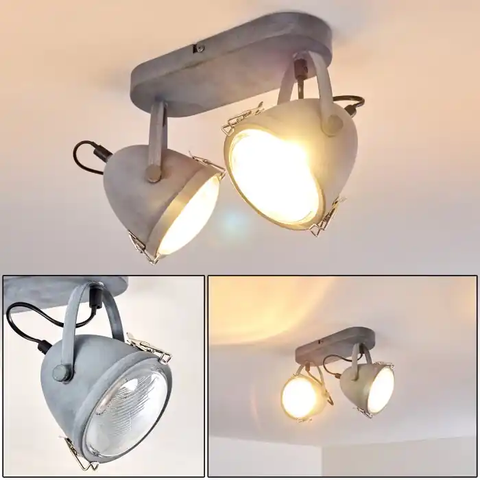 Beperkt Aanbod Butikon Plafondlamp Grijs, 2-lichts