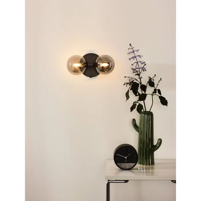 Koopje Lucide TYCHO Muurlamp Zwart, 2-lichts