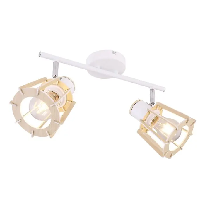 Globo BLAHA Spotlamp Bruin, Wit, 2-lichts Beperkt Aanbod