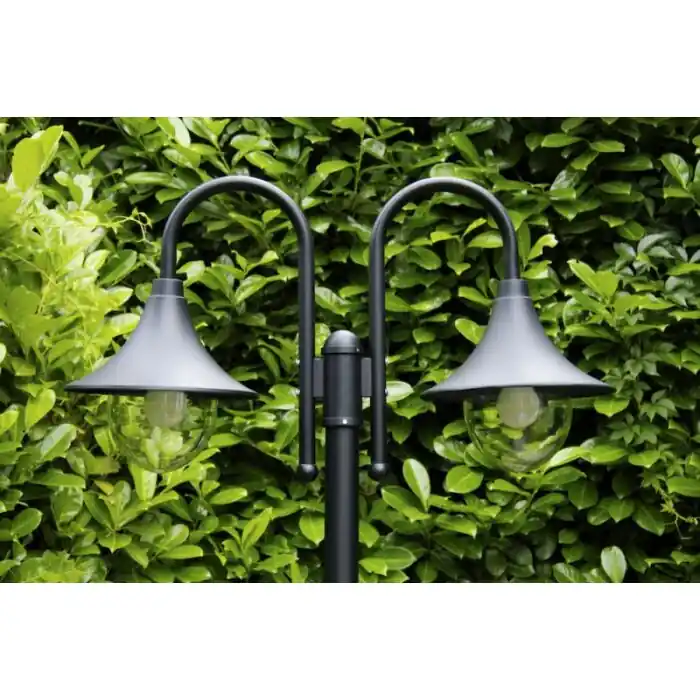 Koop Online Brilliant Berna Buiten vloer lamp Zwart, 2-lichts