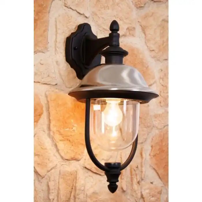 Konstsmide PARMA Muurlamp Aluminium, Zwart, 1-licht Snelle Levering