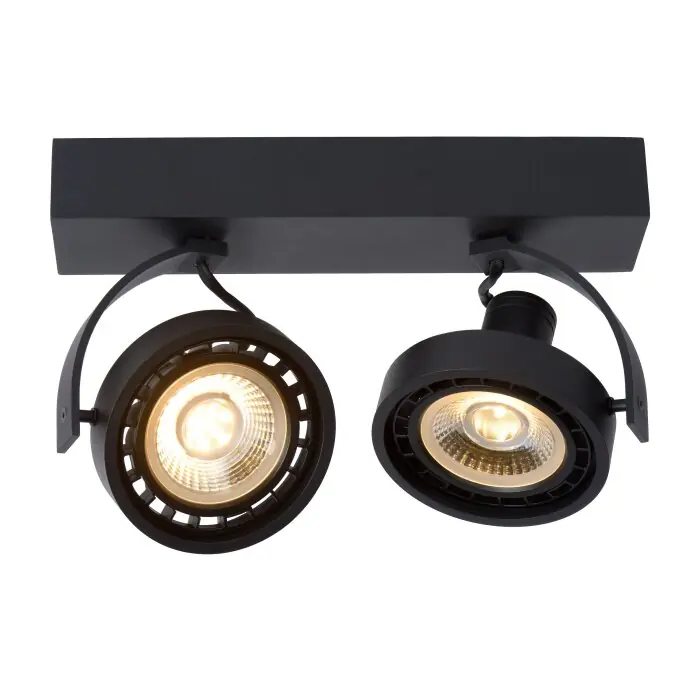 Lucide DORIAN Plafond spot LED Zwart, 2-lichts Uitverkoop