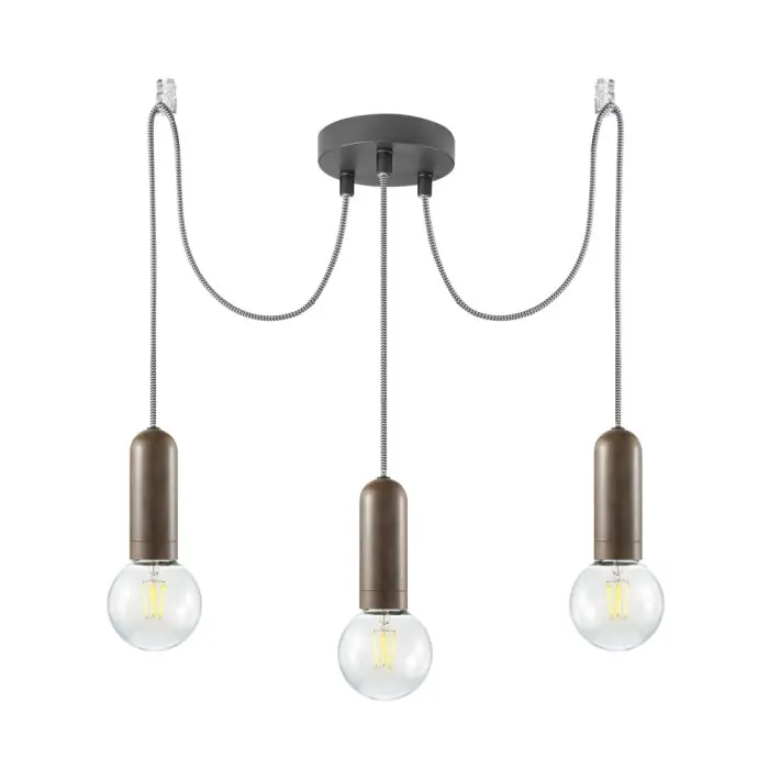Leuchten Direkt TURN ME Hanglamp Roest, 3-lichts Populair
