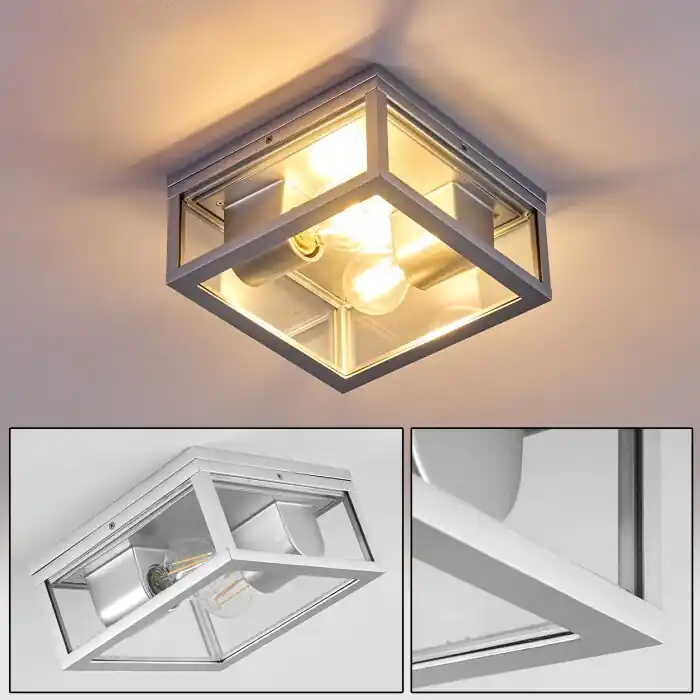 Nu Kopen Kiwalik Buitenshuis plafond verlichting Zilver, 2-lichts