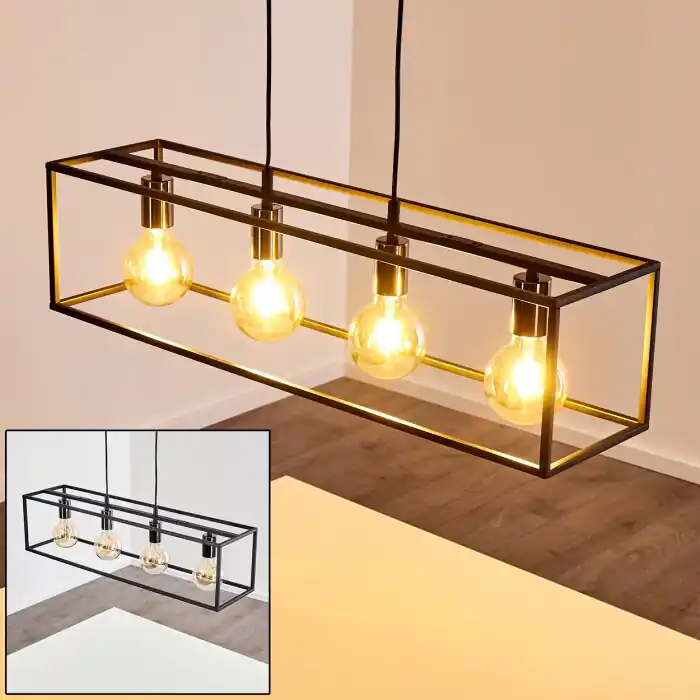 Flambeau Hanglamp Zwart, 4-lichts Laatste Versie