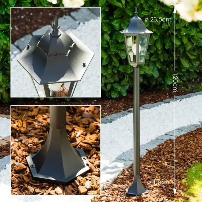 Hongkong Buiten staande lamp Zwart, Transparant, Helder, 1-licht Beperkt Aanbod