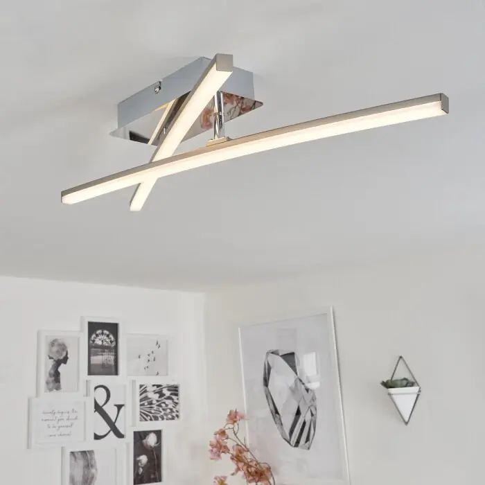 Powassan Plafondlamp LED Chroom, 2-lichts Lage Kosten