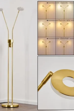 Aanbieding Gulkana Staande lamp LED Goud, 2-lichts