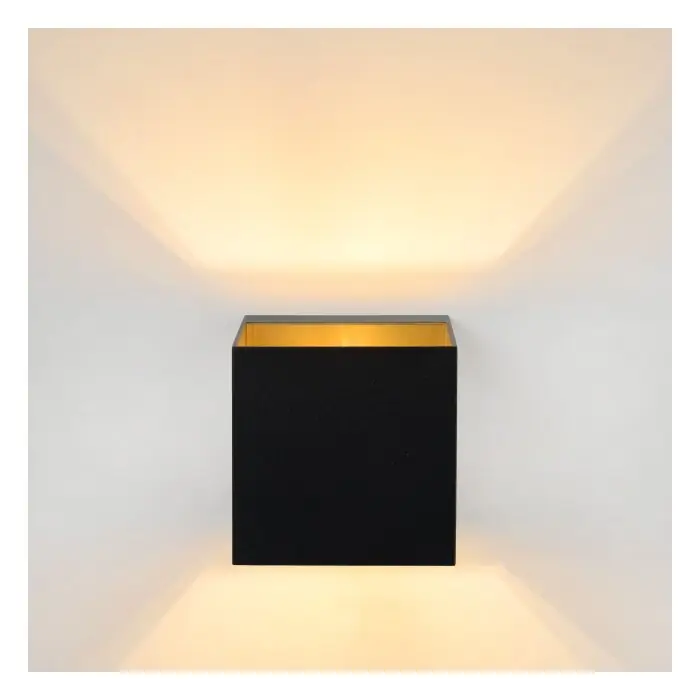 Lucide DEVI Muurlamp Zwart, 1-licht Premium