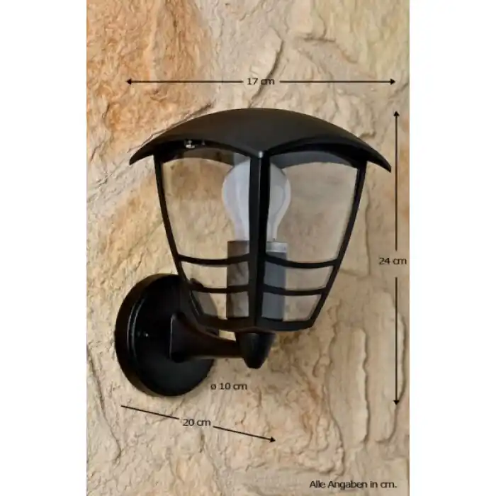 Snelle Levering Philips myGarden CREEK Muurlamp Zwart, Transparant, Helder, Wit, 1-licht