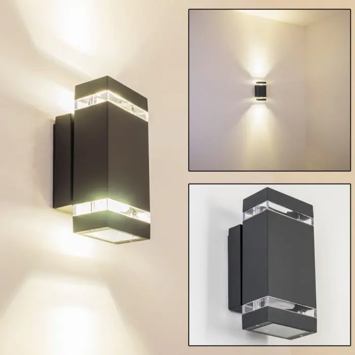 Goedkoop Lutak Buiten muurverlichting LED Antraciet, 2-lichts