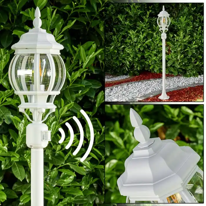 Express Levering Lentua Buiten staande lamp Wit, 1-licht, Bewegingsmelder