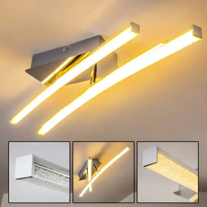 Koopje Georgina Plafondlamp LED Chroom, 2-lichts