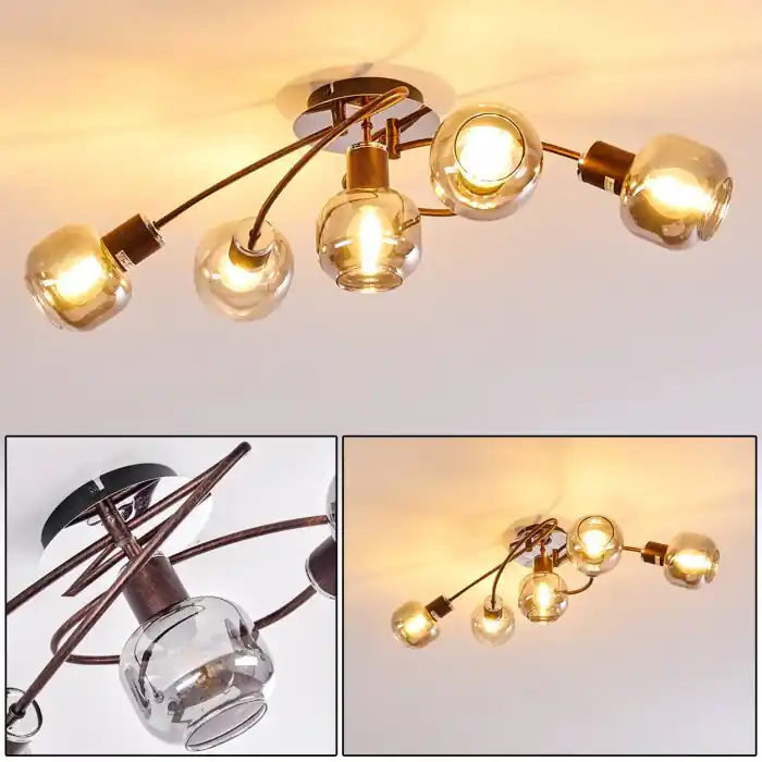 Hete Deal Arconciel Plafondlamp Bruin, 5-lichts