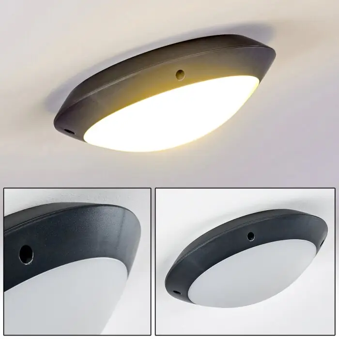 Grafton Buitenshuis plafond verlichting Antraciet, 1-licht Gecertificeerd