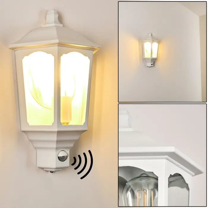 Op = Op Brissago Buiten muurverlichting Wit, 1-licht, Bewegingsmelder