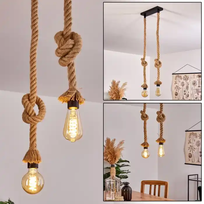 Etowah Hanger Bruin, Zwart, 2-lichts Voordeelprijs