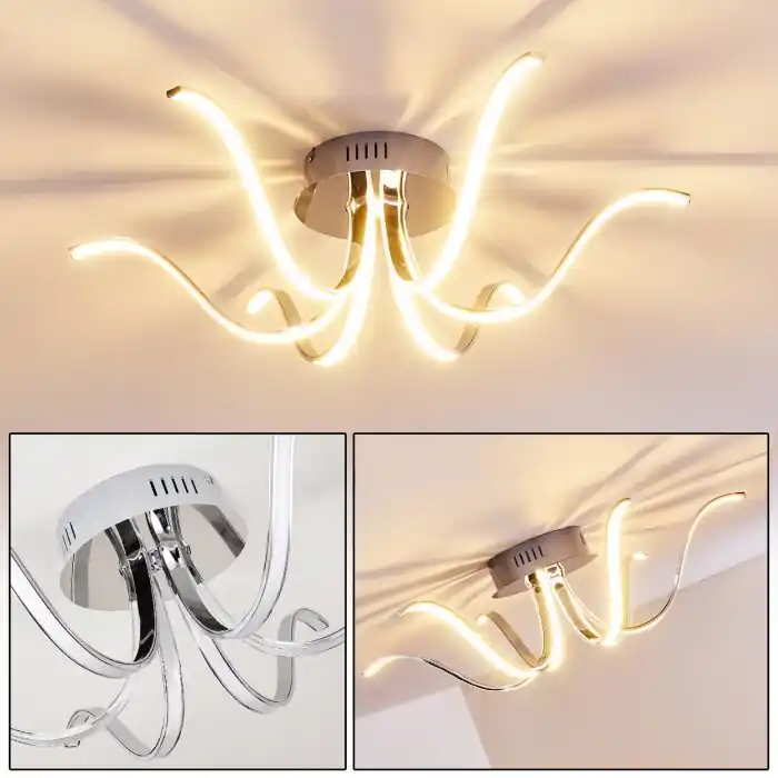 Wikon Plafondlamp LED Chroom, 6-lichts Premium