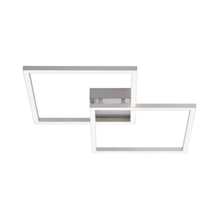 Koopje Leuchten Direkt Ls-MAXI Plafondlamp LED roestvrij staal, 2-lichts, Afstandsbediening, Kleurwisselaar