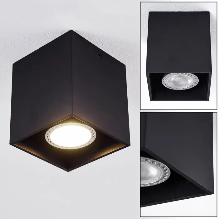 Awuna Plafondlamp Zwart, 1-licht Betrouwbaar