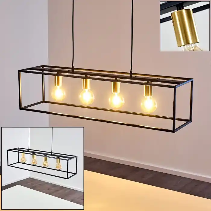 Merkproduct Ibusuki Hanglamp Goud, Messing, Zwart, 4-lichts