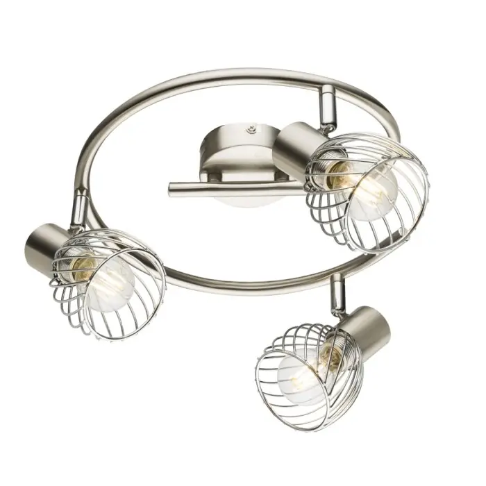 Speciale Aanbieding Globo Texas Plafond straler Nikkel mat, 3-lichts