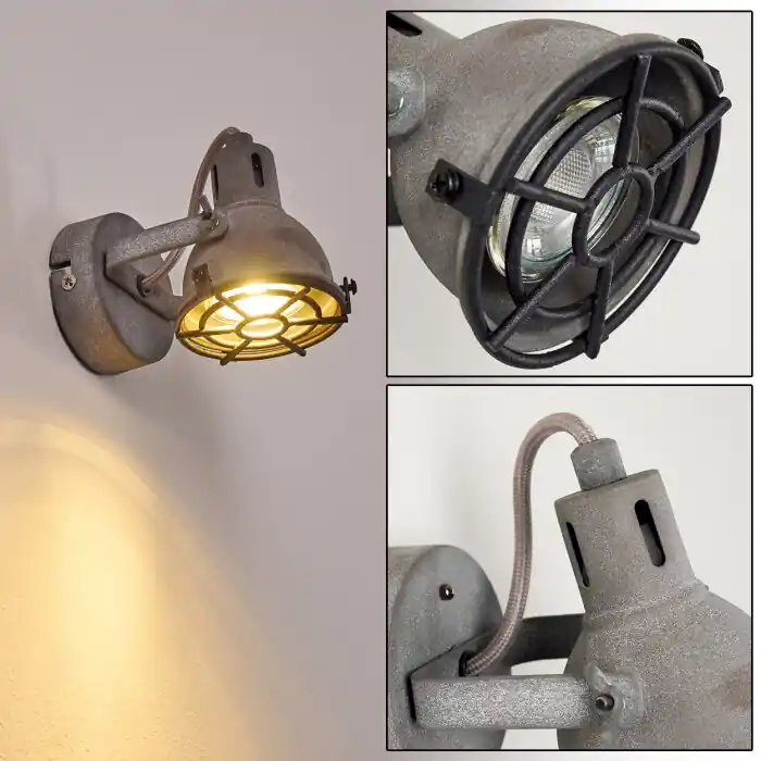 Seizoensaanbieding Jonsered Wandlamp LED Grijs, Zwart, stenen uiterlijk, 1-licht