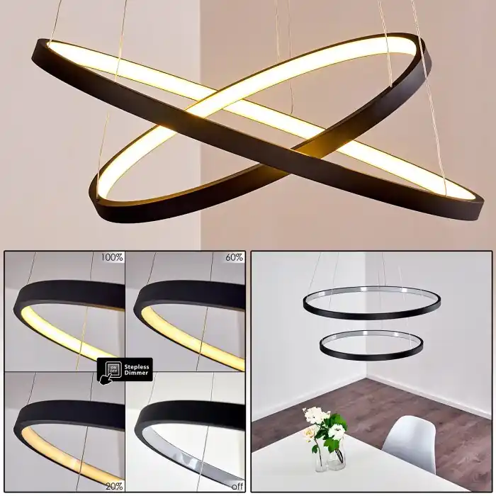 Canisteo Hanger LED Zwart, 2-lichts Finale Uitverkoop