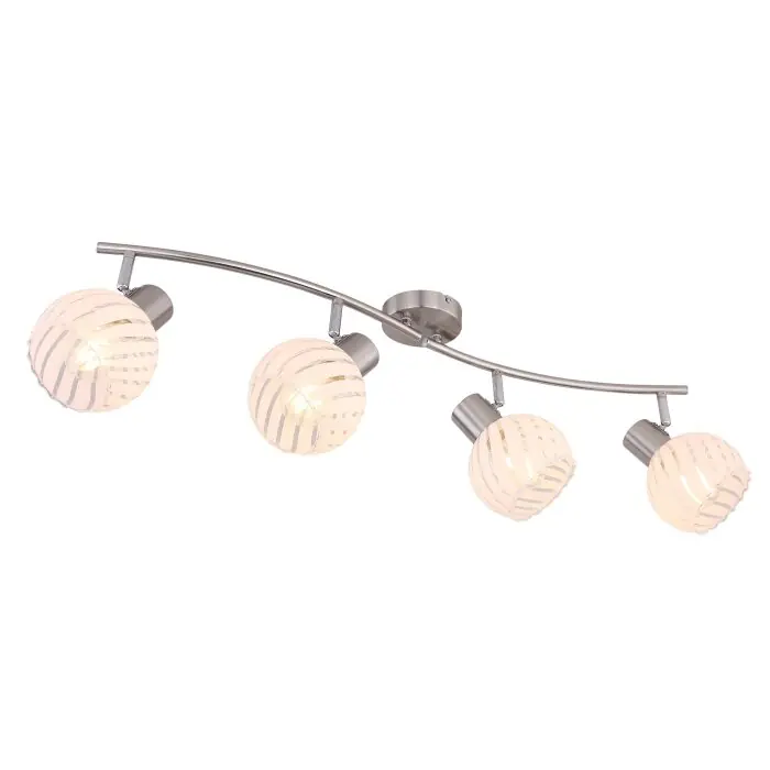 Globo WILLY Spotlamp Nikkel mat, 4-lichts Op = Op