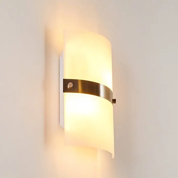 Sibo Muurlamp Roestvrijstalen kleur, Wit, 2-lichts Premium