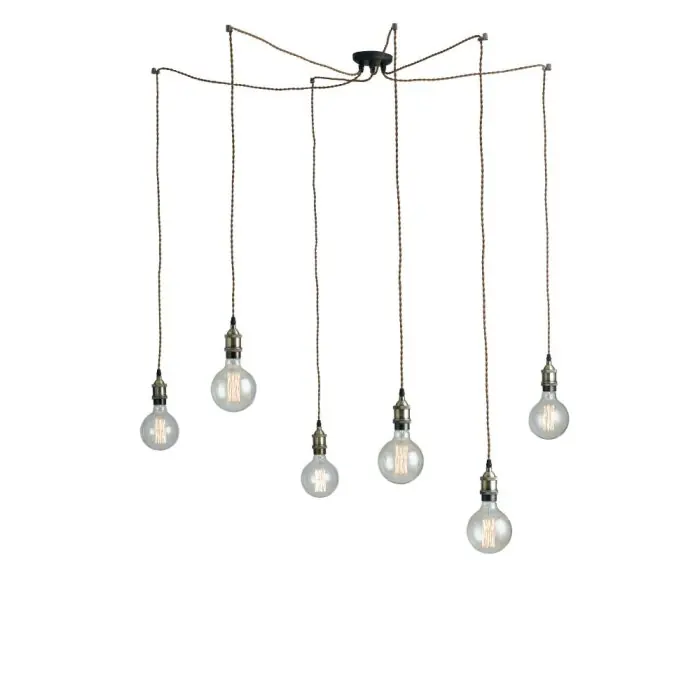 Betrouwbaar Lutec GROOVE Plafondlamp Bruin, 6-lichts
