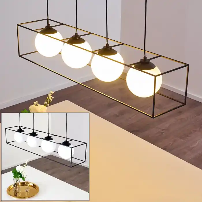 Legano Hanglamp Zwart, Wit, 4-lichts Goedkoop