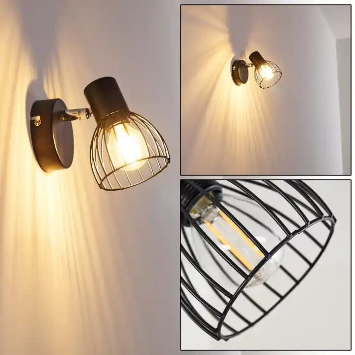 Gratis Retour Bolderslev Muurlamp Chroom, Zwart, 1-licht