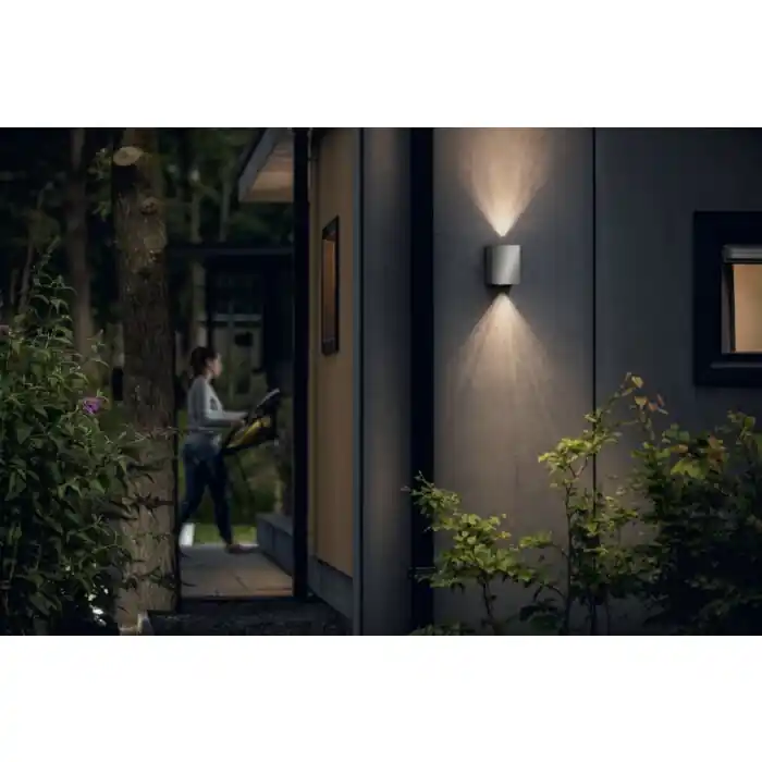 Philips Cistus Buiten muurverlichting LED roestvrij staal, 2-lichts Seizoensaanbieding