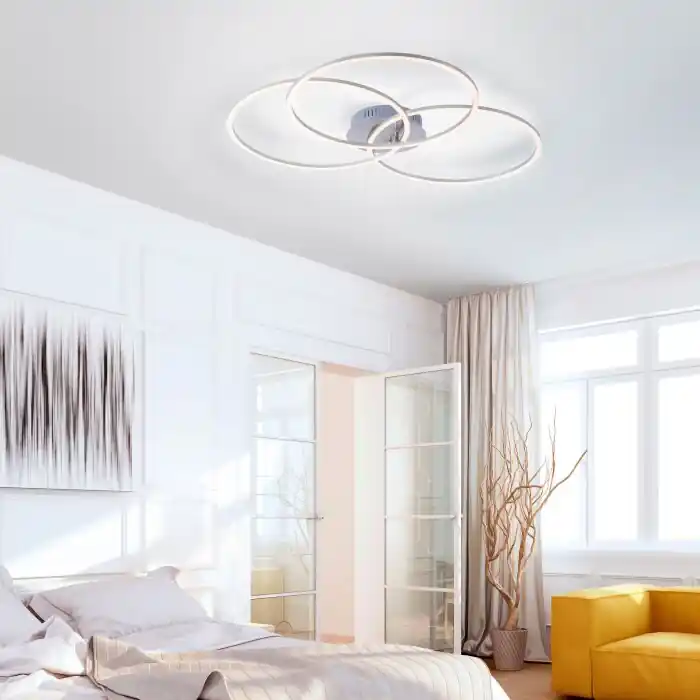 Laatste Versie Leuchten-Direkt IVANKA Plafondlamp LED Nikkel mat, 3-lichts
