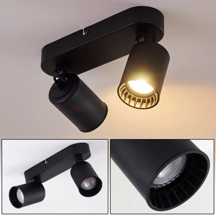 Kullaberg Plafondlamp Zwart, 2-lichts Premium