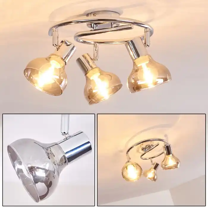 Esberg Plafondlamp Chroom, 3-lichts Koop Online