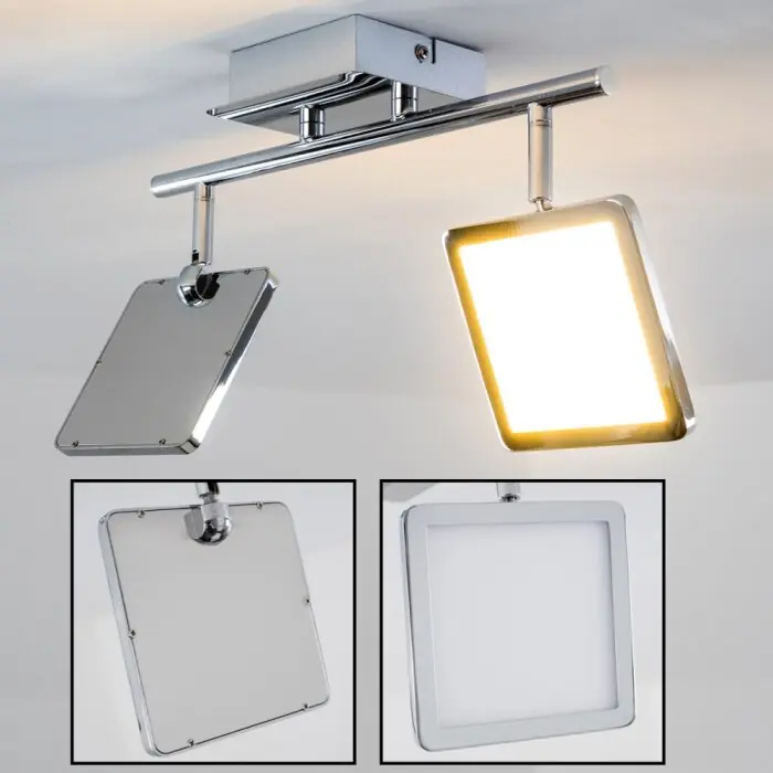 Monteria Plafondlamp LED Chroom, 2-lichts Op = Op