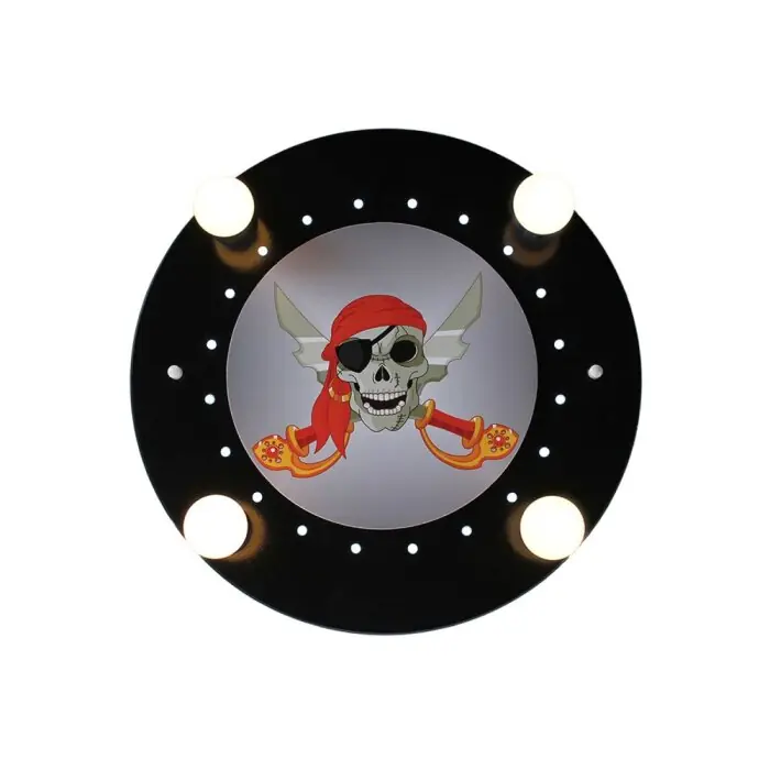 Elobra PIRATENKOPF Plafondlamp Zwart, 4-lichts Flitsaanbieding