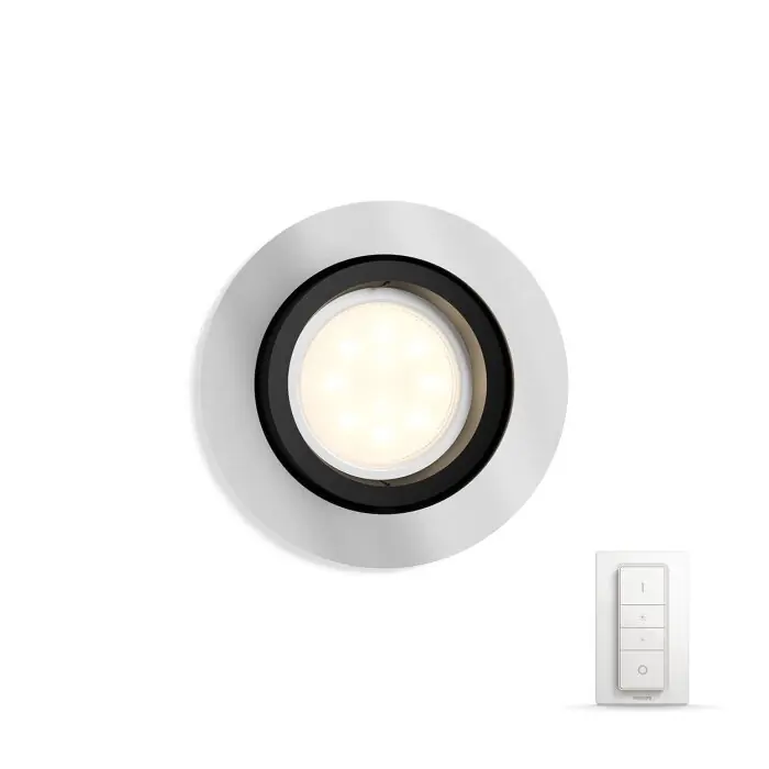 Philips Hue Ambiance White Milliskin Inbouwspot extensie Zilver, 1-licht, Afstandsbediening Beperkt Aanbod