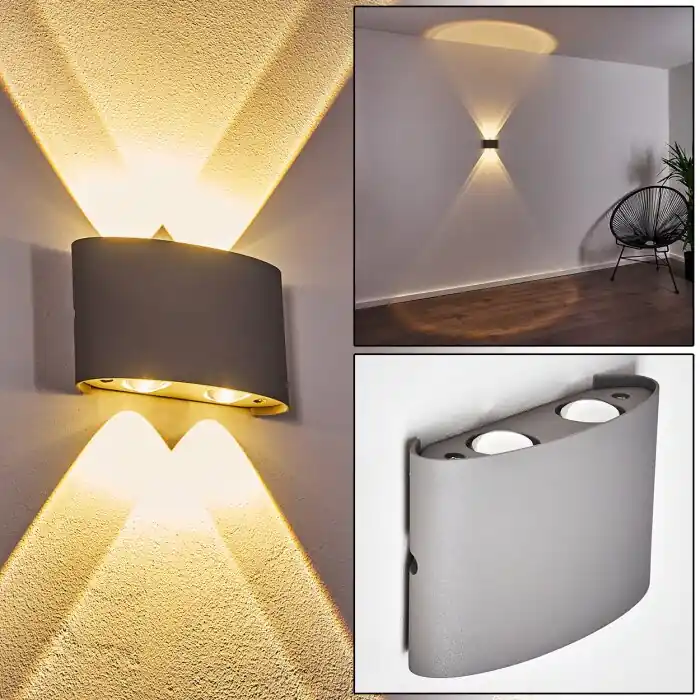 Abaiang Buiten muurverlichting LED Grijs, 1-licht Tijdelijk Beschikbaar