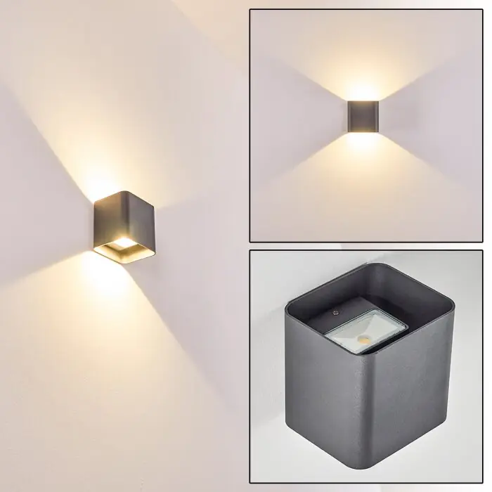 Seizoensaanbieding Vikom Buiten muurverlichting LED Antraciet, 2-lichts