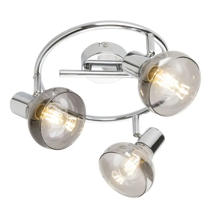 Op = Op Globo LOTHAR Plafondlamp Rookkleurig, 3-lichts